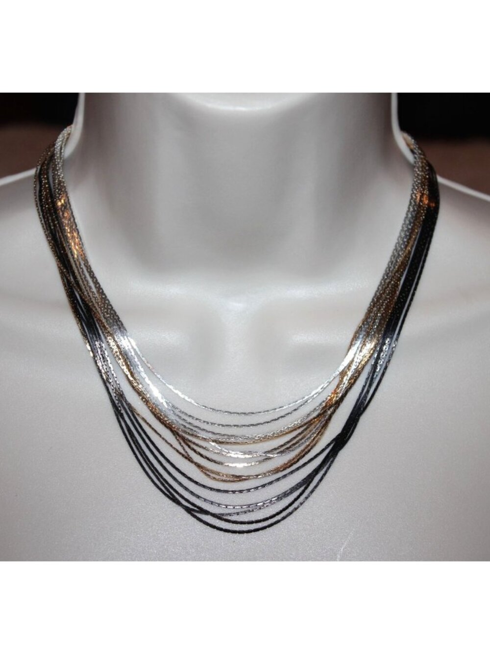 Express Multicolor Multi Strand Serpentine Strand Necklace Vintage Y2K Deadstock